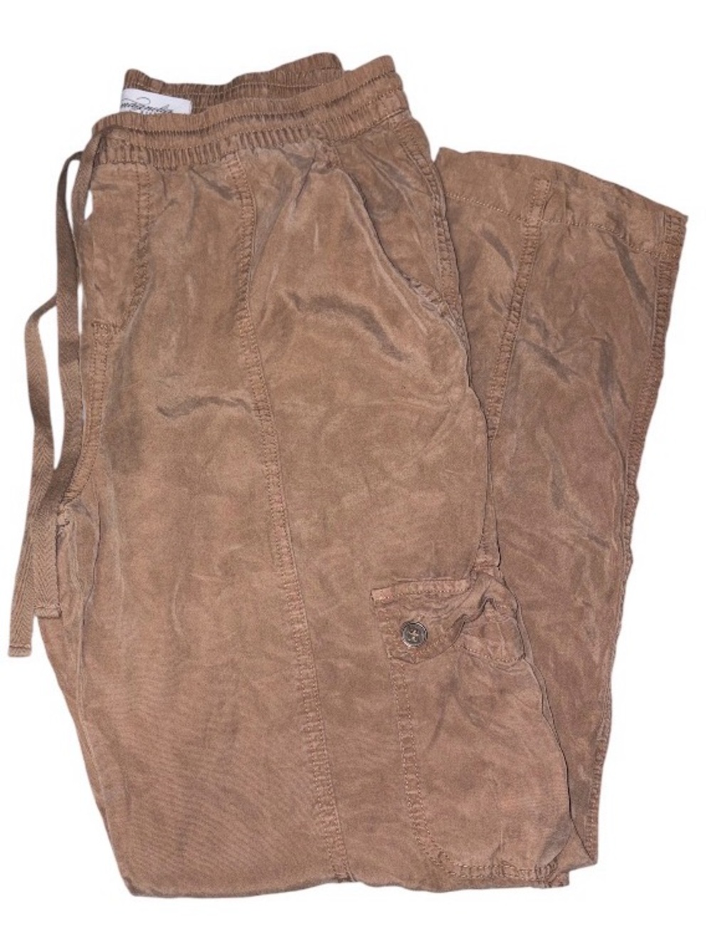Magnolia Boutique 100% Tencel Cargo Style Pants In Mocha Lattè Style #42494